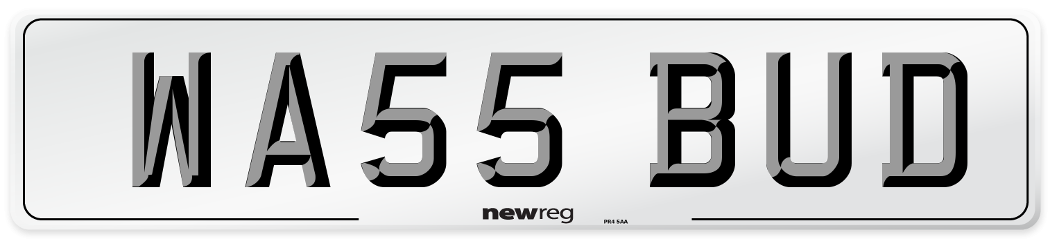 WA55 BUD Number Plate from New Reg